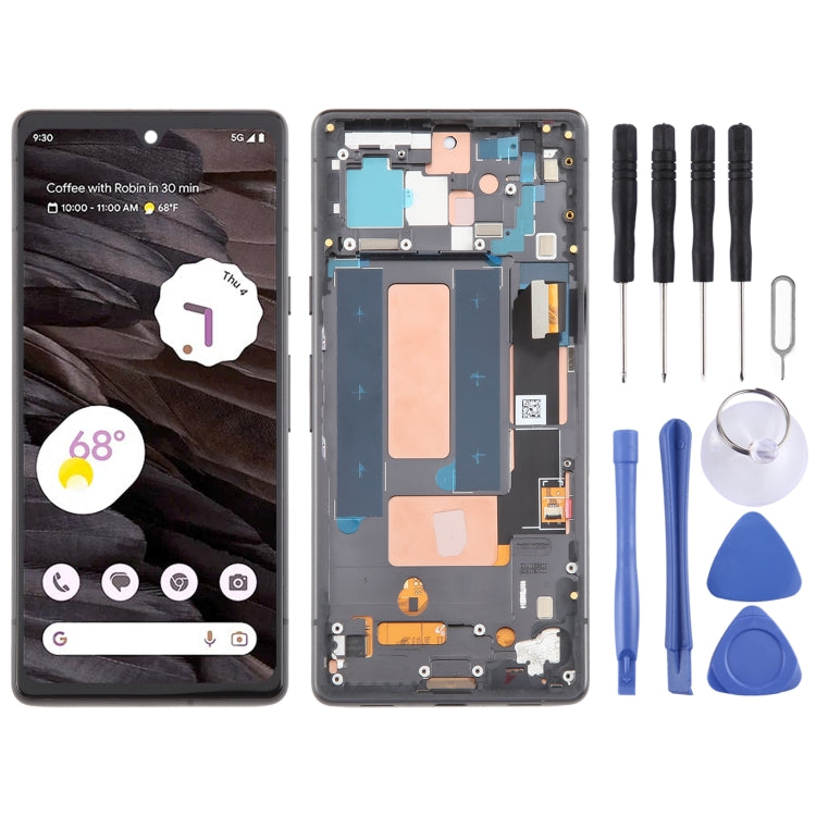 For Google Pixel 7A G82U8 OLED LCD Screen Digitizer Complete Assembly with Frame, For Google Pixel 7A(Blue), For Google Pixel 7A