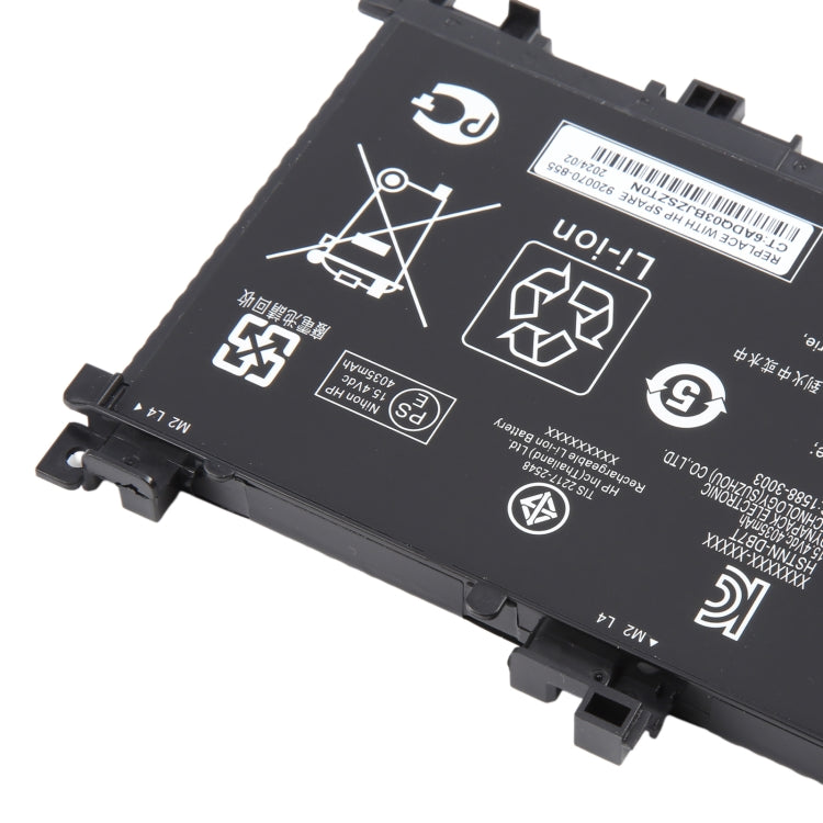 Batteria agli ioni di litio da 15,4 V 63,3 Wh 4112 mAh per HP OMEN 15-AX200 15-AX218TX 15-AX210TX 15-AX235NF 15-AX202N 15-BC200 HSTNN-DB7T 905277-855 TE04XL, For HP OMEN 15-AX200