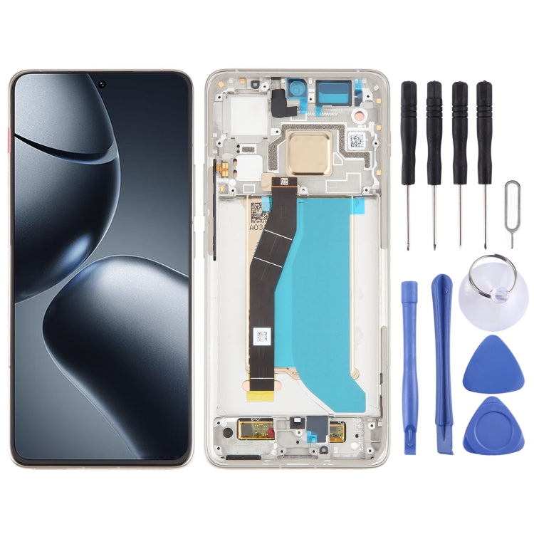 Per Xiaomi 14T Pro Schermo LCD originale Digitizer assemblaggio completo con telaio, For Xiaomi 14T Pro, Original LCD Screen Digitizer Full Assembly with Frame (White)