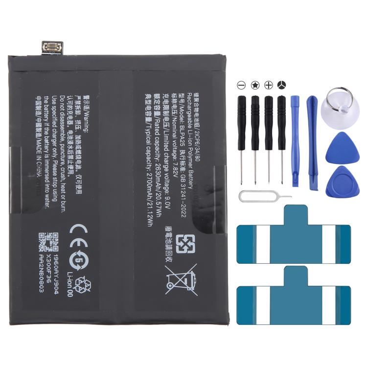 Per OnePlus 12 5G BLPA25 2630mAh Batteria sostitutiva, For OnePlus 12 5G