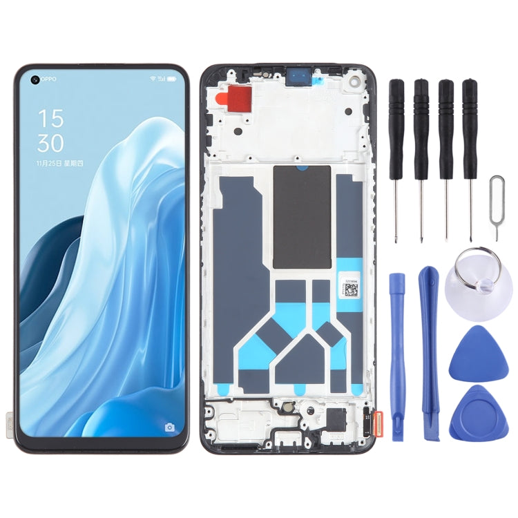 Schermo LCD AMOLED originale per OPPO Reno7 SE 5G Digitizer Assemblaggio completo con cornice, For OPPO Reno7 SE 5G