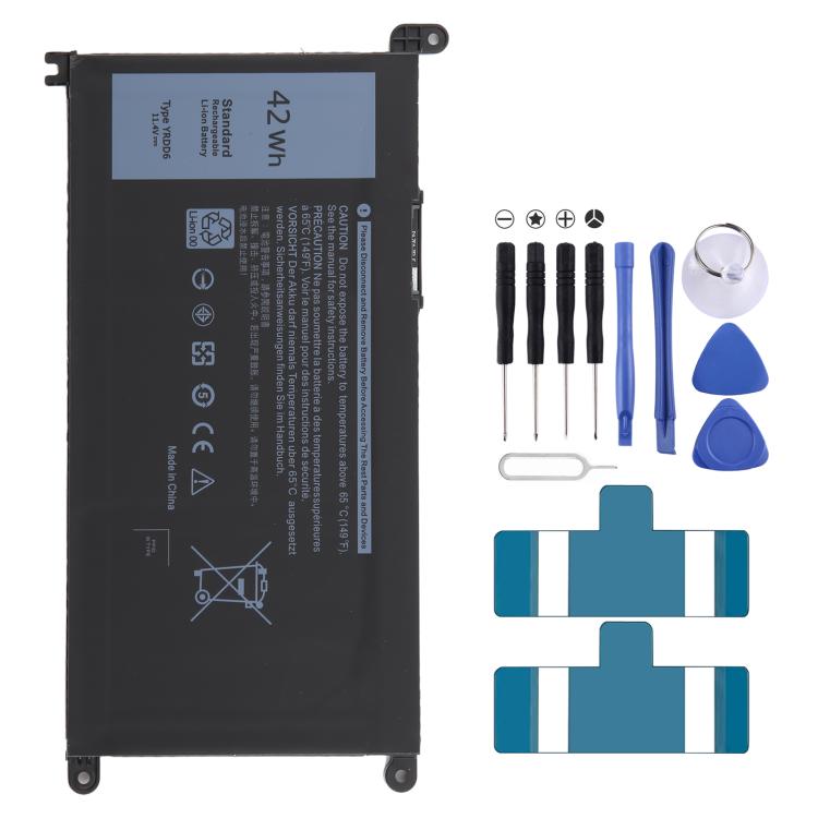 11.4V 42Wh YRDD6 Li-ion Battery For Dell Vostro 3491 3591 3490 3590 3501 Inspiron 5481 5482 5485 5491 5591 5485 5585 5480, 11.4V 42Wh YRDD6