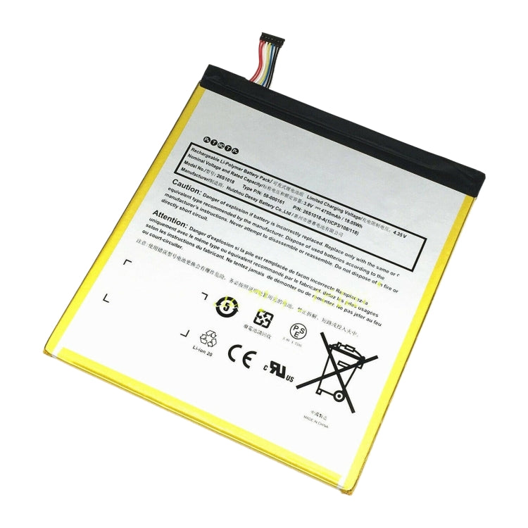 PR53DC 4750mAh Lithium Polymer Battery Replacement for Amazon Kindle Fire HD 8 6th Generation, For Amazon Kindle Fire HD 8 6th Gen