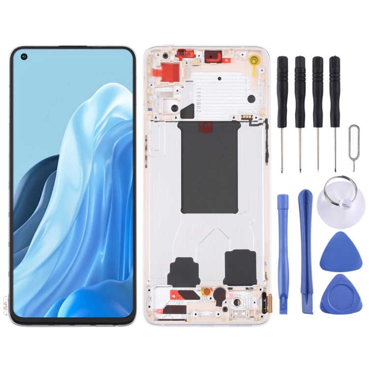 Schermo LCD originale per OPPO Reno7 Pro 5G Digitizer Assemblaggio completo con cornice, For OPPO Reno7 Pro 5G