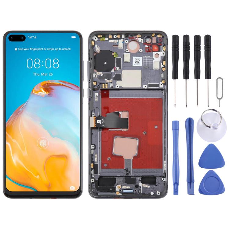 Schermo TFT LCD digitalizzatore completo con cornice per Huawei P40, non supporta il riconoscimento delle impronte digitali., For Huawei P40 (TFT)