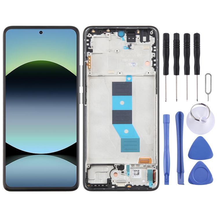 Schermo LCD AMOLED originale con digitalizzatore e cornice per Xiaomi Redmi Note 14 5G India., For Xiaomi Redmi Note 14 5G(Original), For Xiaomi Redmi Note 14 5G India(Original)