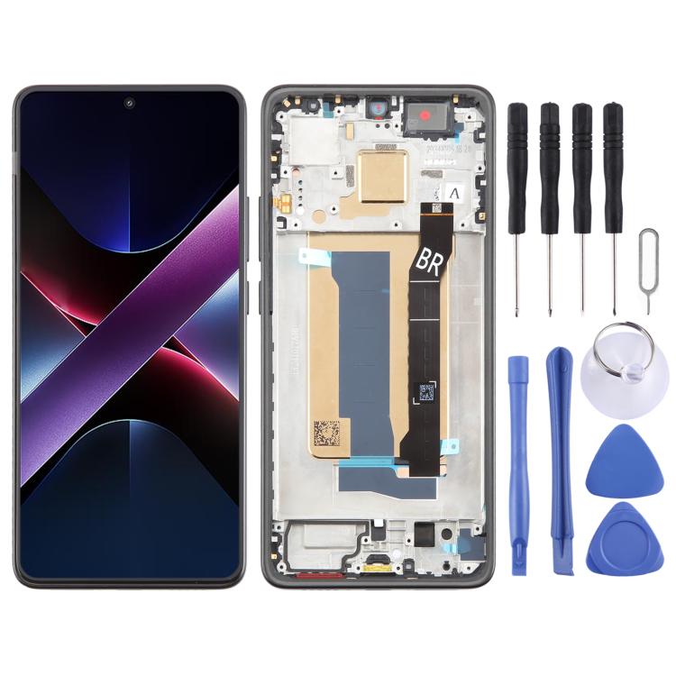 Schermo LCD AMOLED originale con digitalizzatore e cornice per Xiaomi Poco X7 Pro, completo di cornice., For Xiaomi Poco X7 Pro(Original)