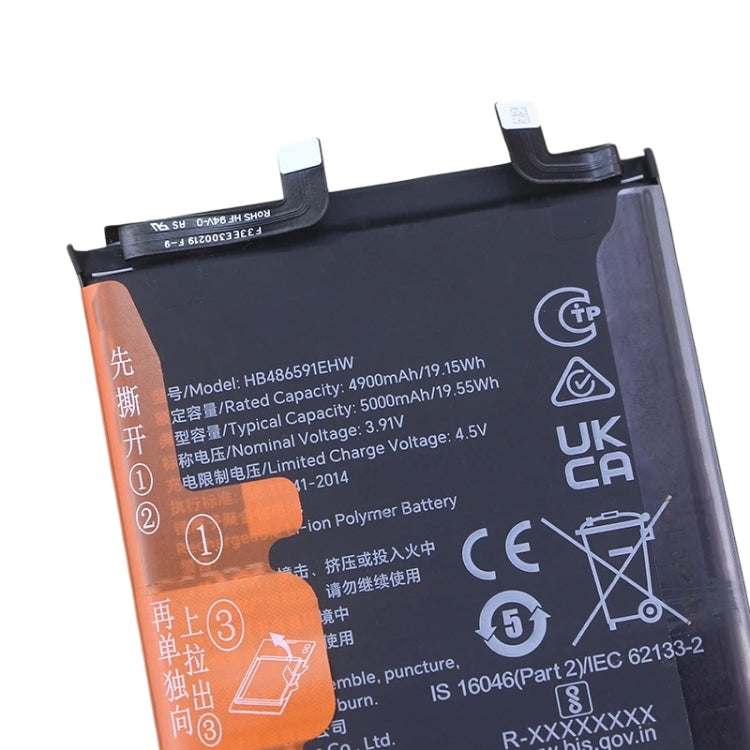 Batteria sostitutiva da 5000 mAh per Honor 90 REA-AN00 / 90 Pro REP-AN00 HB486591EHW, For Honor 90 / 90 Pro
