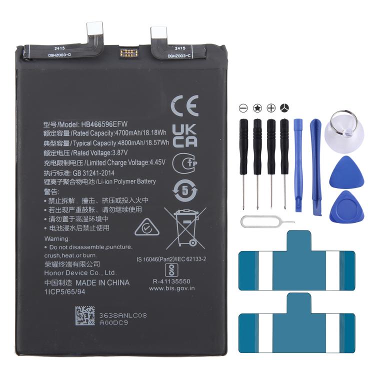 4800mAh Battery Replacement for Honor X30 ANY-AN00 / Magic 4 Lite 5G HB466596EFW, For Honor X30