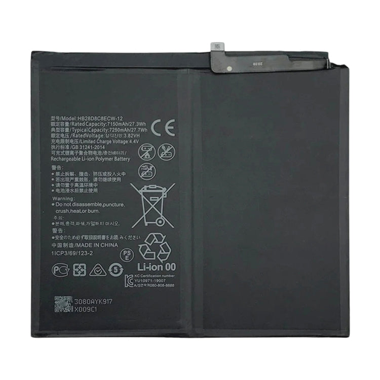 Batteria sostitutiva da 7250 mAh per Huawei MatePad V7 Pro BZT3 KJR BAH3 W59 AN10 DBY-AL00 BRT MRX AL09 W09 W19 AN09 MRR-W29 HB28D8C8ECW HB27D8C8ECW-12, For Huawei MatePad V7 Pro