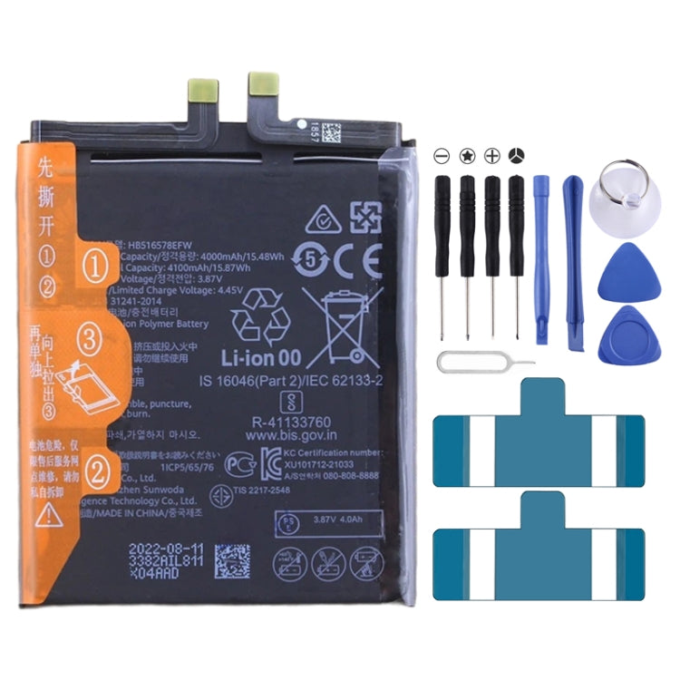 Sostituzione batteria 4100mAh per Huawei P50 ABR-AL00 ABR-AL80 / P50E ABR-AL60 ABR-AL90 HB516578EFW, For Huawei P50