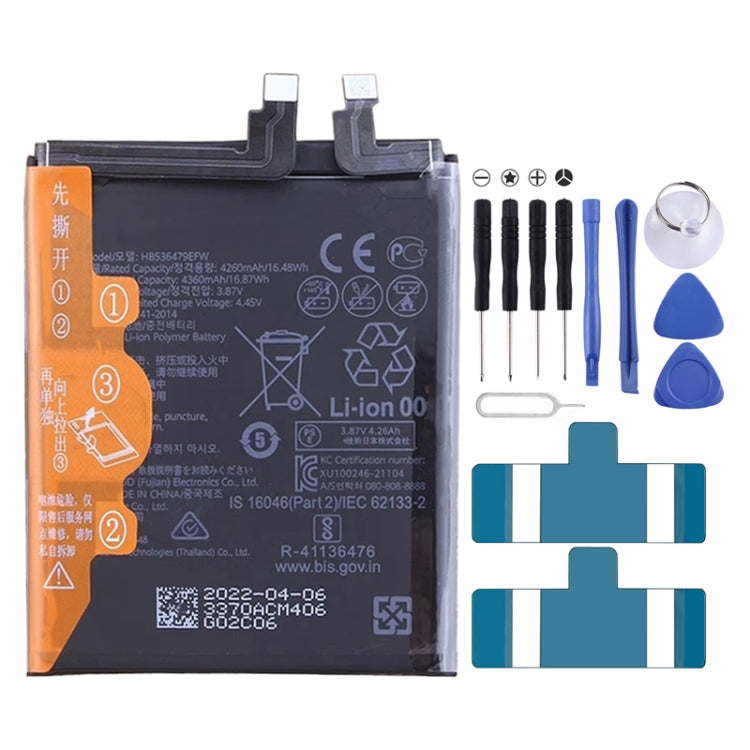 Replacement Battery for Huawei P50 Pro JAD-AL00 JAD-AL60 4360mAh HB536479EFW, For Huawei P50 Pro