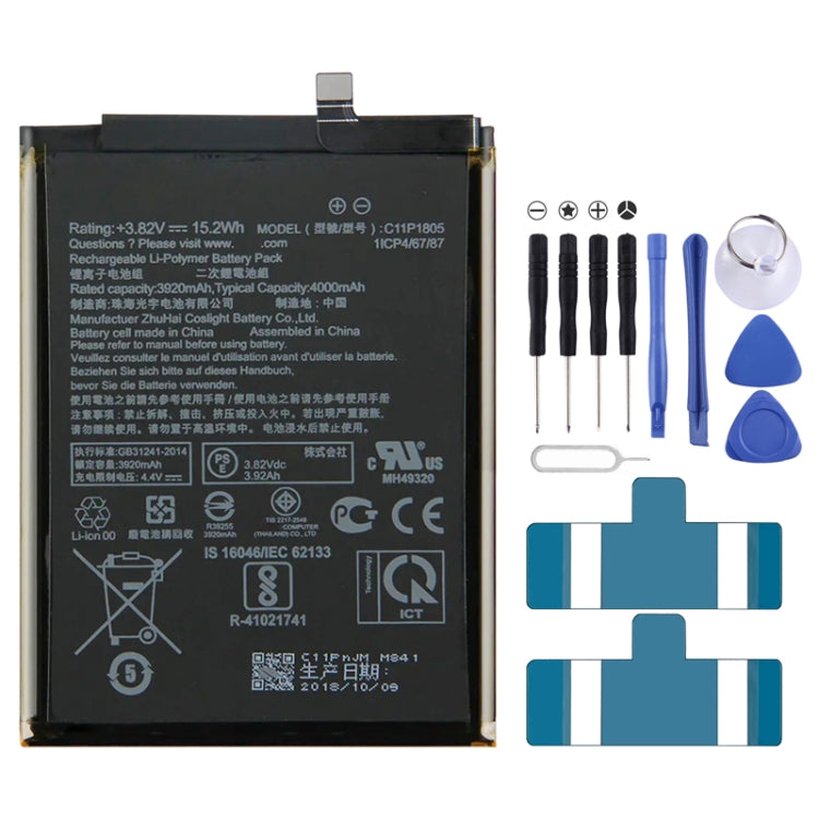 Sostituzione batteria 4000mAh per ASUS Zenfone Max M2 ZB633KL C11P1805, For ASUS Zenfone Max M2