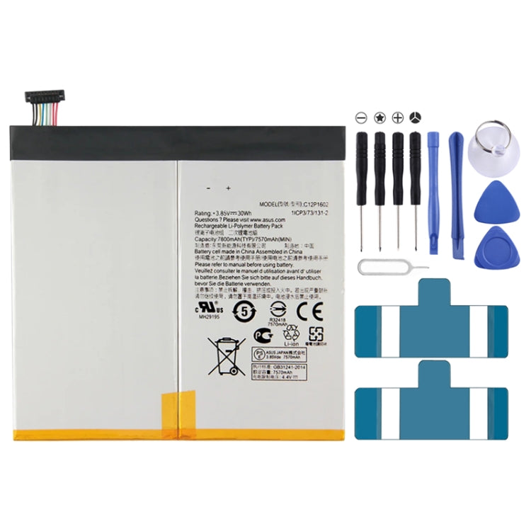 Batteria sostitutiva da 7800 mAh per ASUS ZenPad Z10 ZT500KL C12P1602, For ASUS ZenPad Z10