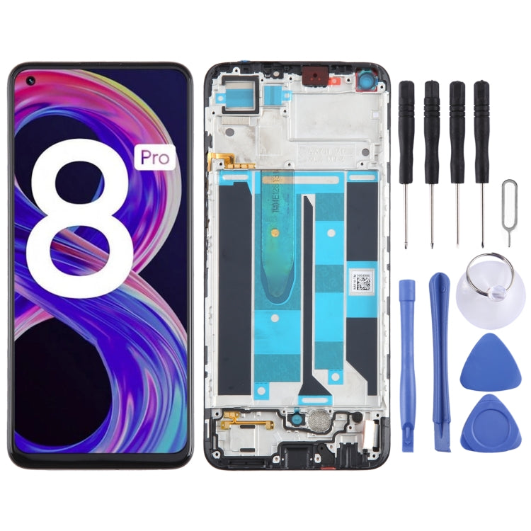 LCD Screen and Digitizer Full Assembly with Frame for OPPO Realme 8 Pro, For OPPO Realme 8 Pro