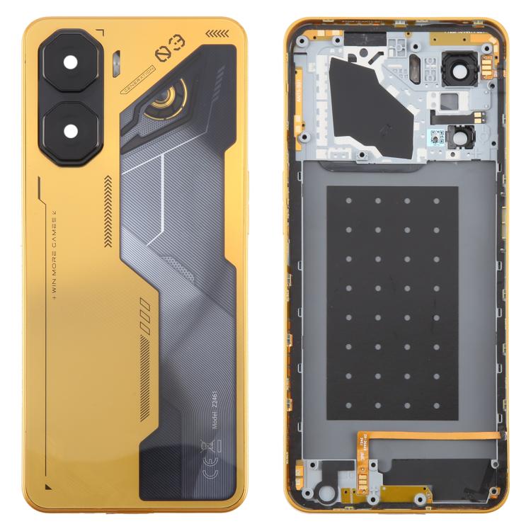 Cover posteriore in plastica per batteria con cornice centrale e copriobiettivo della fotocamera per ZTE Nubia Neo 3., For ZTE nubia Neo 3(with Middle Frame)
