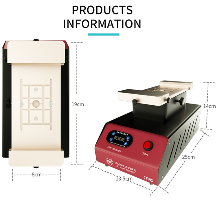 Separatore manuale per vuoto con pompa incorporata per separazione LCD da 7 pollici TBK-988Z, TBK-988Z