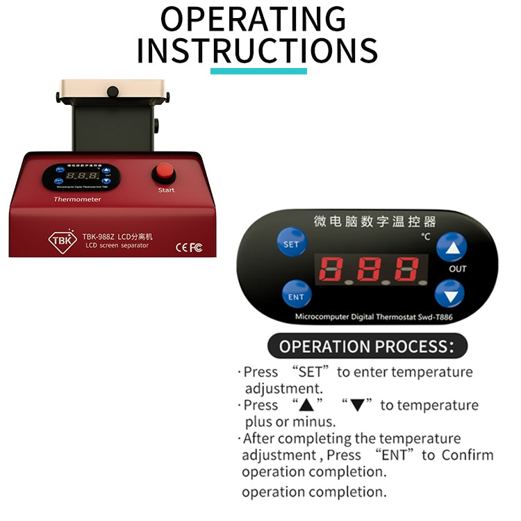 Separatore manuale per vuoto con pompa incorporata per separazione LCD da 7 pollici TBK-988Z, TBK-988Z