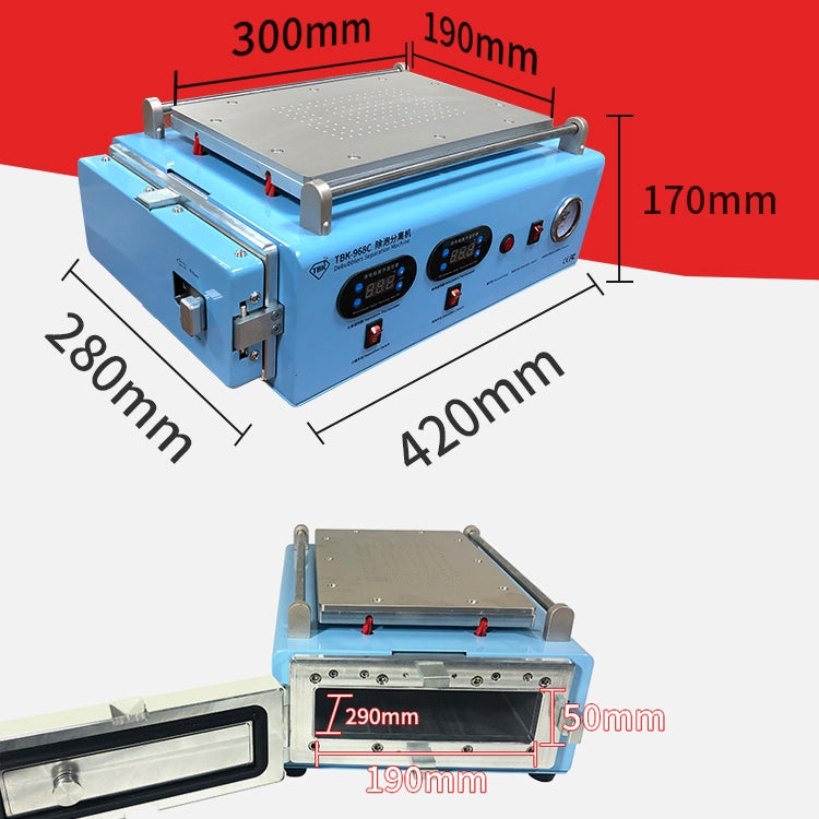 TBK-968C 220V 2 in 1 Manual Vacuum LCD Touch Screen Glass Separator Machine, TBK-968C