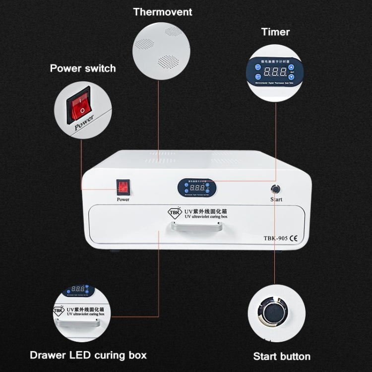 TBK-905 220V UV Curing Box Mobile Phone LCD Screen Glass OCA Bonding Curing, TBK-905