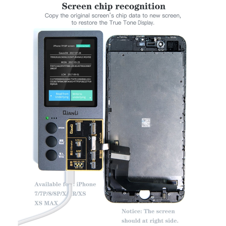 Programmatore di riparazione del colore originale dello schermo LCD Qianli iCopy Plus 3 in 1 per iPhone, 3 in 1 For iPhone 6-12 Series