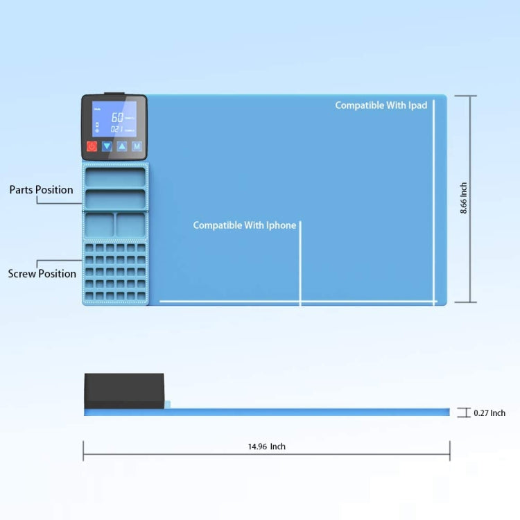 CPB CP320 Strumento di riparazione sicuro per cuscinetto riscaldante per schermo LCD, spina americana, CPB CP320(US Plug)