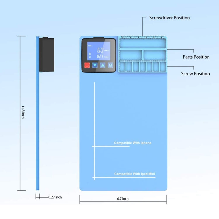 CPB CP300 Safe LCD Screen Heating Pad Repair Tool, US Plug, CPB CP300(US Plug)