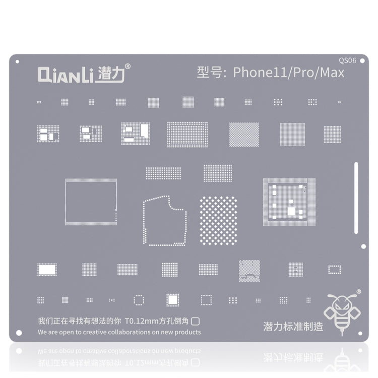 QIANLI QS06 Stencil di ricambio per calabrone per iPhone 11/11 Pro/Max, For iPhone 11/11 Pro