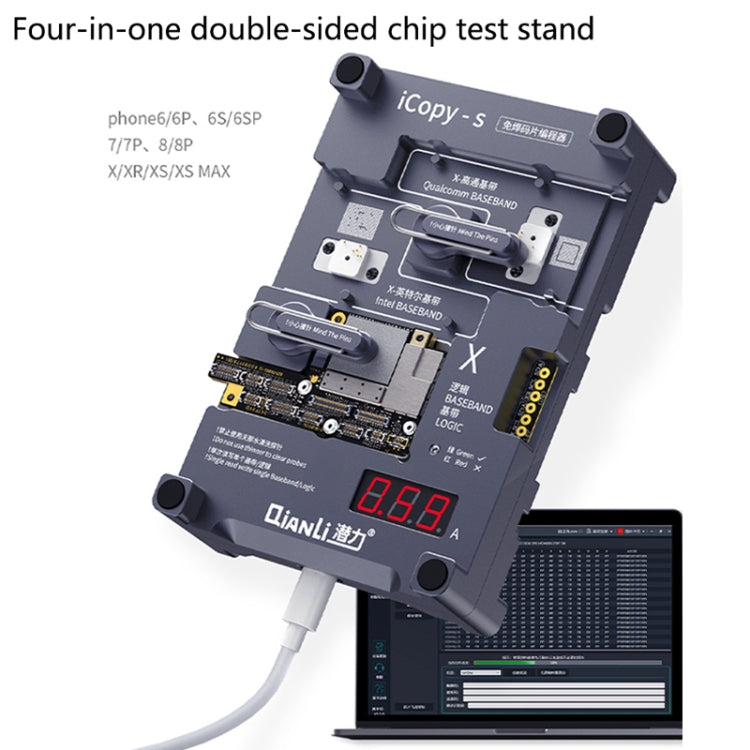 Qianli iCopy-S Double-Sided Chip Test Bench 4 in1 Non-Removable Logic Baseband EEPROM Chip for iPhone 6/6 Plus/6S/6S Plus, For iPhone 6 / 6 Plus / 6S / 6S Plus