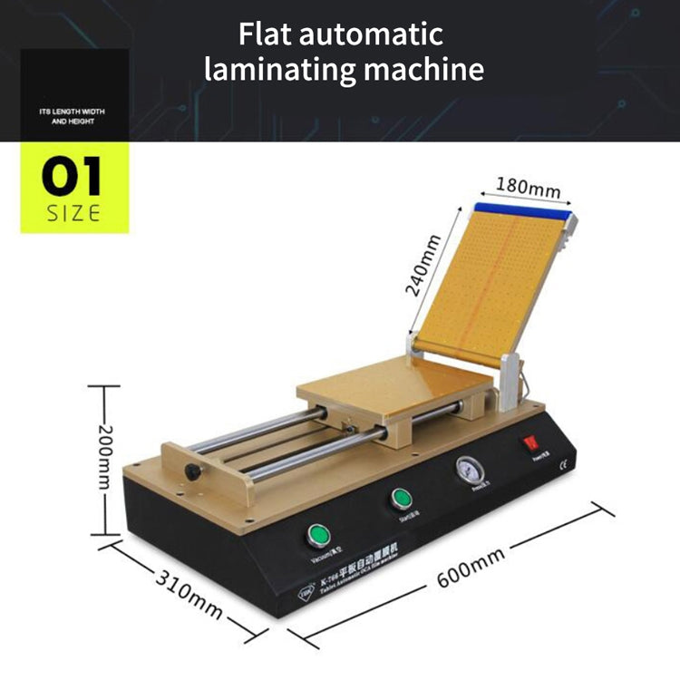 TBK-766 Tablet da 12 pollici Macchina plastificatrice automatica OCA Macchina plastificatrice per film polarizzatore per riparazione LCD Pompa a vuoto incorporata, TBK-766