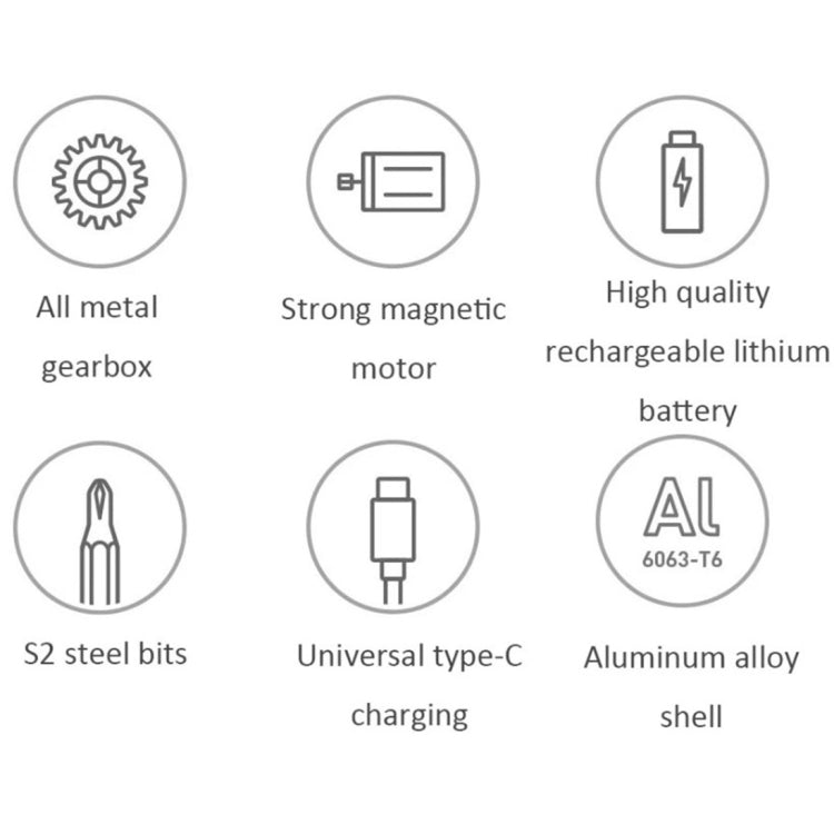 Custodia in alluminio magnetica ricaricabile con kit di cacciaviti elettrici di precisione originali Xiaomi Mijia 25 in 1, Mijia 25 in 1