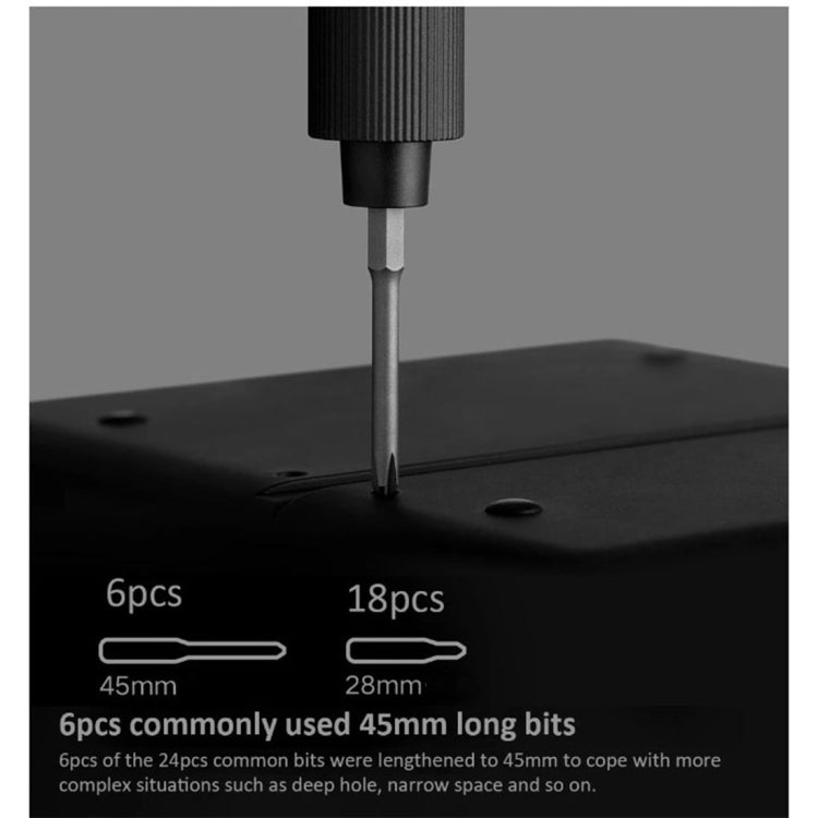 Custodia in alluminio magnetica ricaricabile con kit di cacciaviti elettrici di precisione originali Xiaomi Mijia 25 in 1, Mijia 25 in 1