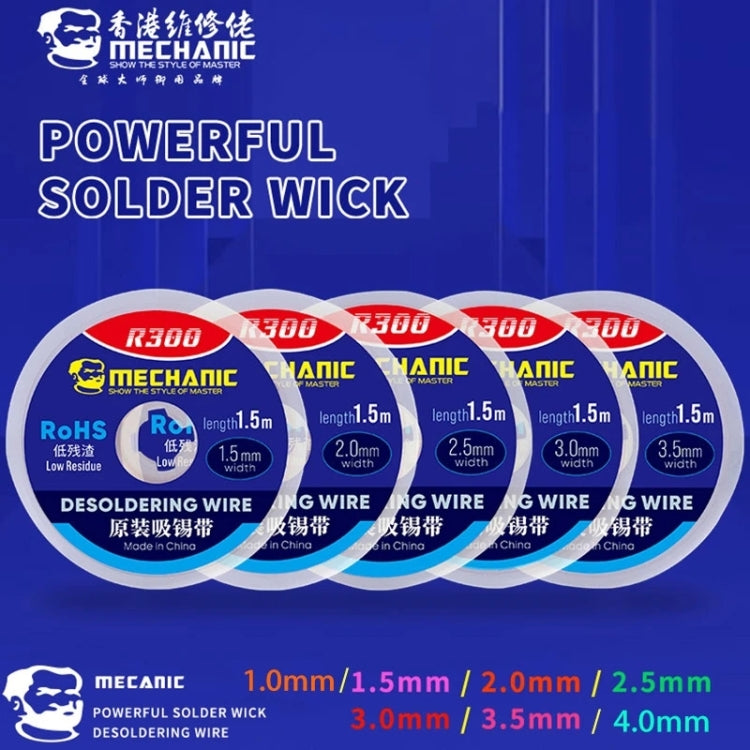 MECCANICO R300 Filo di stagno di aspirazione da 1,5 M 2,5 MM, MECHANIC R300 1.5M 2.5MM