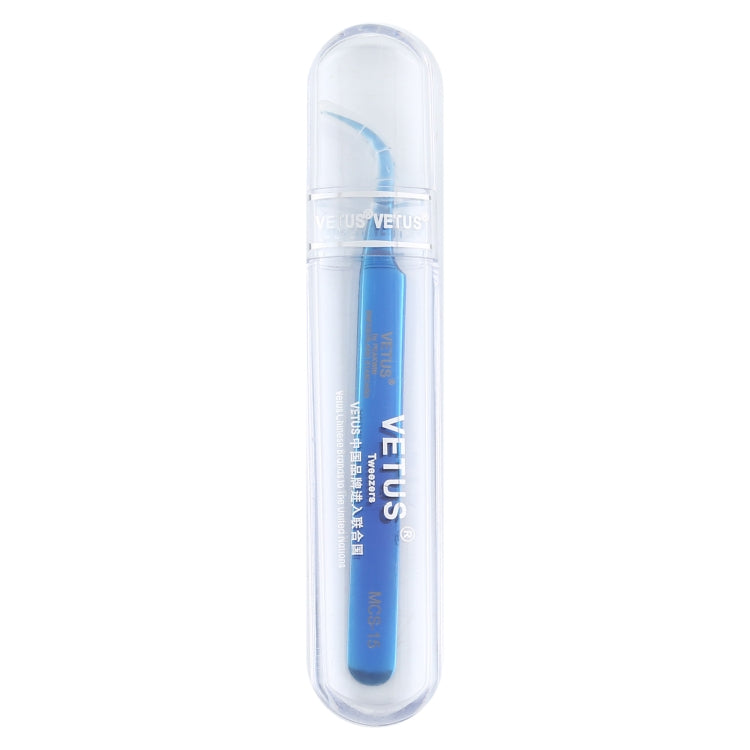 Vetus MCS-15 curved tweezers bright blue, Vetus MCS-15