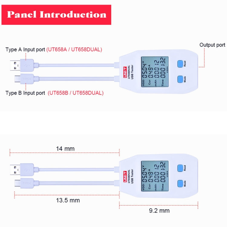 Tester voltmetro amperometro USB UNI-T UT658DUAL, UT658DUAL