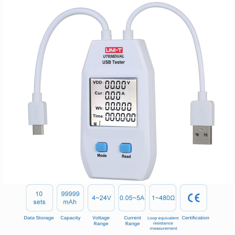 UNI-T UT658DUAL, UT658DUAL USB voltmeter ammeter tester