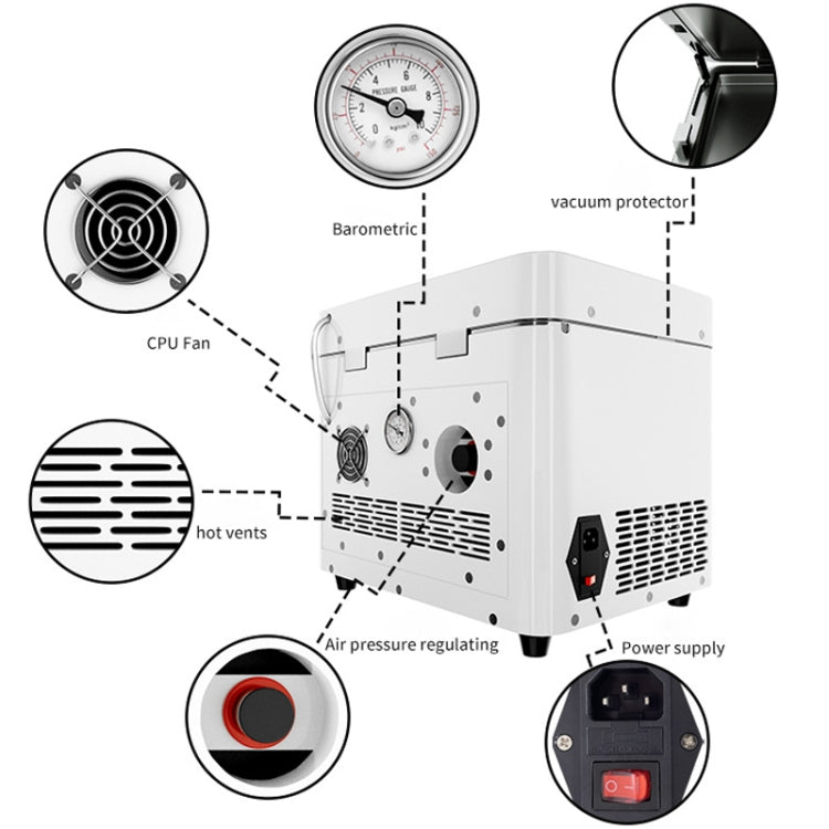 TBK808A Macchina per laminazione sottovuoto OCA all-in-one adatta e antischiuma, spina americana, TBK808A EU Plug, TBK808A US Plug