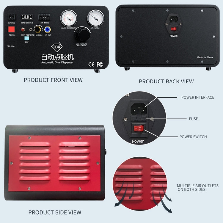 TBK-983A Distributore di colla con pompa incorporata Macchina riempitrice di colla completamente automatica, spina americana, TBK-983A (EU Plug), TBK-983A (US Plug)