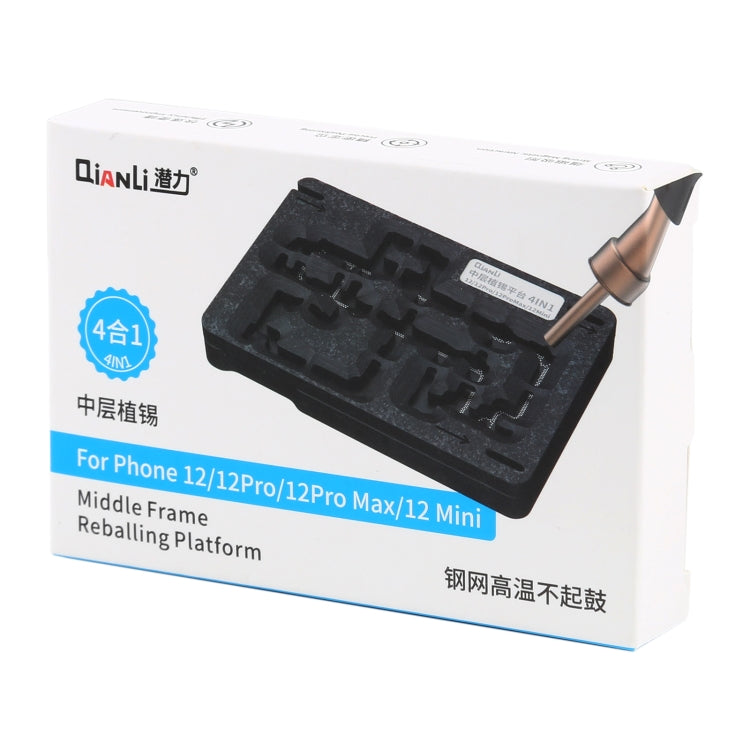 Piattaforma Reballing Qianli 4 in 1 con telaio centrale per iPhone 12/12 Pro/12 Mini/12 Pro Max, For iPhone 12 / 12 Pro / 12 Mini / 12 Pro Max