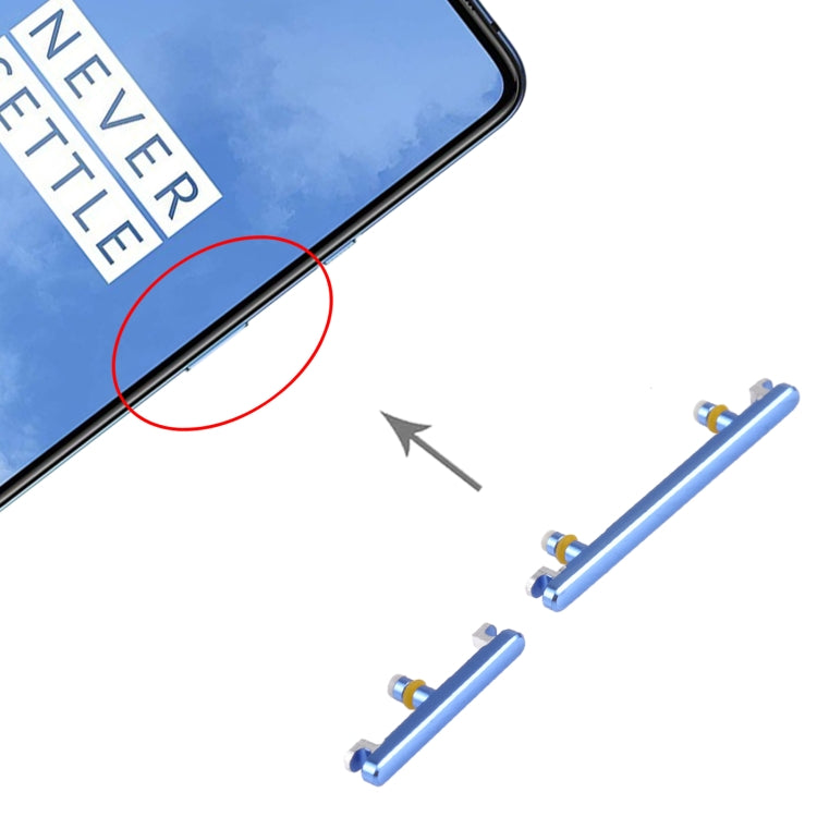 For OnePlus 7T Power Button &amp; Volume Control Button, For OnePlus 7T, For OnePlus 7T(Silver)