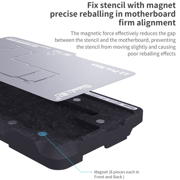 Piattaforma Reballing Qianli 10 in 1 con telaio centrale per iPhone X / XS / XS Max / 11/11 Pro / 11 Pro Max / 12/12 Pro / 12 mini / 12 Pro Max, For iPhone X-12 Pro Max