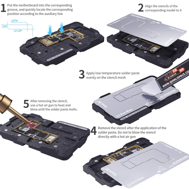 Qianli 10 in 1 Reballing Platform with Midframe for iPhone X / XS / XS Max / 11/11 Pro / 11 Pro Max / 12/12 Pro / 12 mini / 12 Pro Max, For iPhone X-12 Pro Max