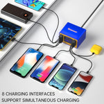 Meccanico icharge 8M QC 3.0 Caricatore intelligente USB Supporto ricarica rapida con LCD, spina europea, icharge 8M