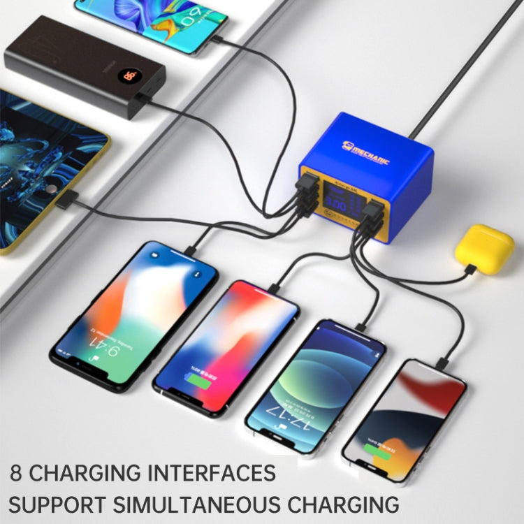 Meccanico icharge 8M QC 3.0 Caricatore intelligente USB Supporto ricarica rapida con LCD, spina europea, icharge 8M