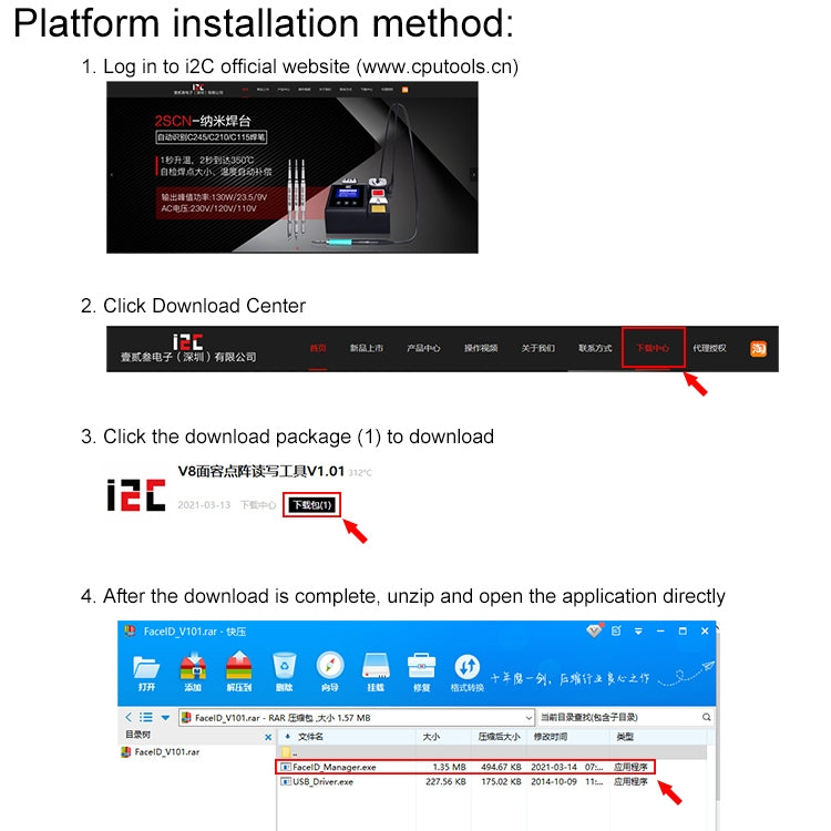 Programmatore di riparazione per proiezione a matrice di punti i2C IFace-V8i 3rd Face ID con cavo flessibile per iPhone X-12 Pro max, i2C IFace-V8i 3rd With Flex Cable