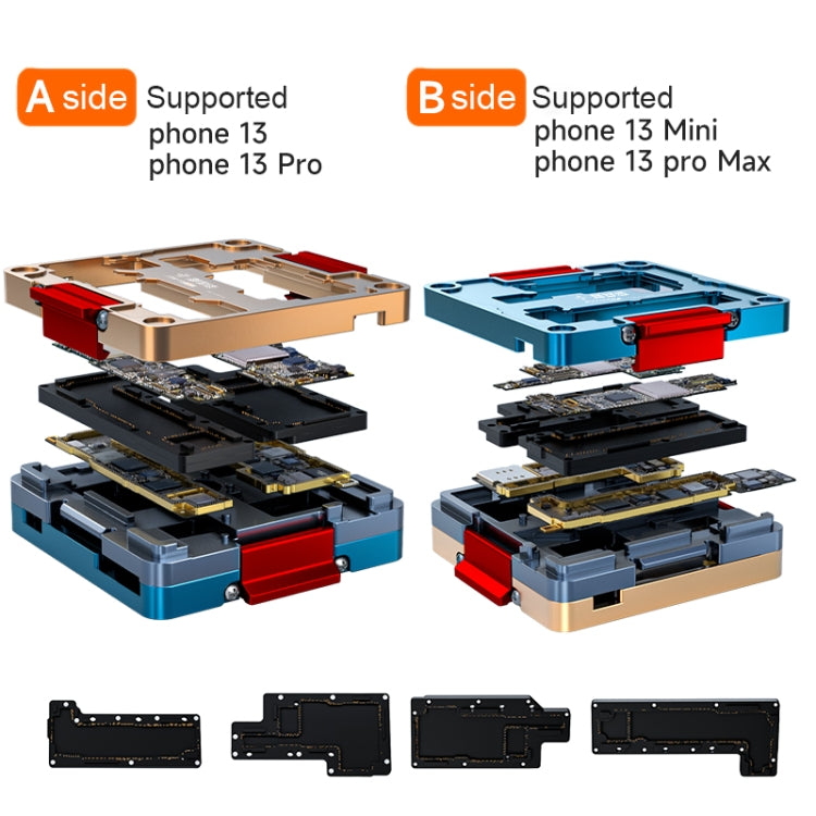 Dispositivo per banco prova scheda madre con telaio di prova a strati FIX-13 per iPhone 13/13 mini/13 Pro/13 Pro Max, FIX-13