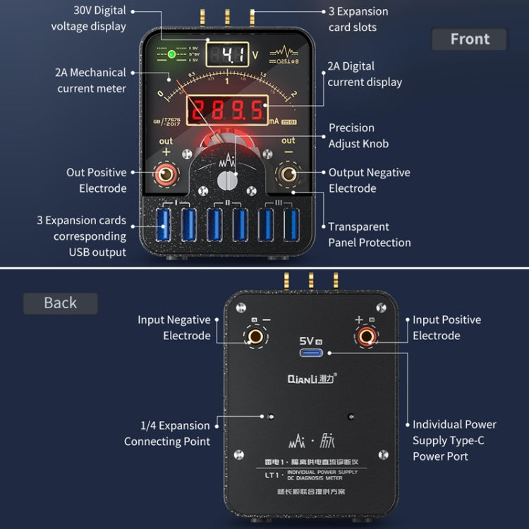 Strumento diagnostico CC con alimentatore isolato con display digitale Qianli LT1, LT1