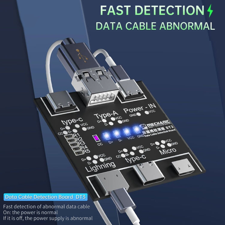 Tester di commutazione on-off di cortocircuito della scheda di rilevamento del cavo dati USB MECHANIC DT3, DT3 Tester