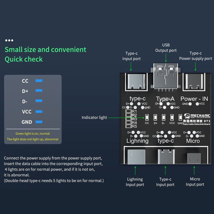 MECHANIC DT3 USB Data Cable Detection Board Short Circuit On-Off Switch Tester,DT3 Tester