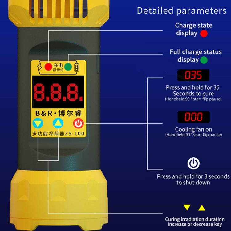 B&R ZS-100 2 in 1 UV Curing Lamp + Cooling Fan Repair Tool, ZS-100